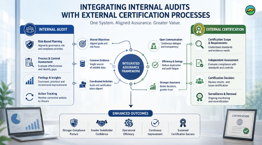 Integrating internal audits with external certification processes