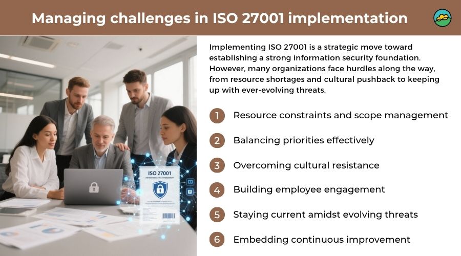 Managing common challenges in ISO 27001 implementation