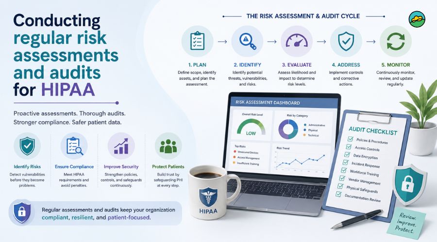 Conducting regular risk assessments and audits