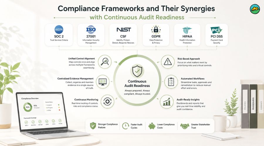 Compliance frameworks and their synergies with continuous audit readiness