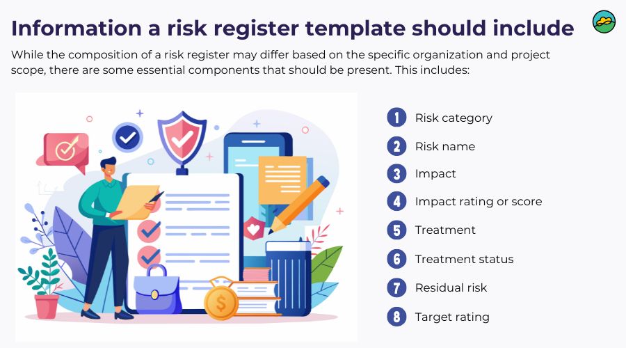 Information a risk register template should include