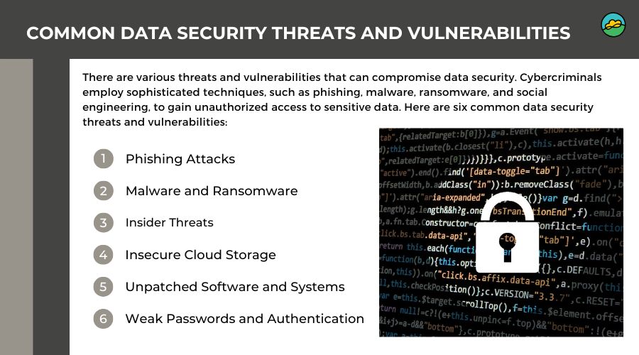 Common data security threats and vulnerabilities