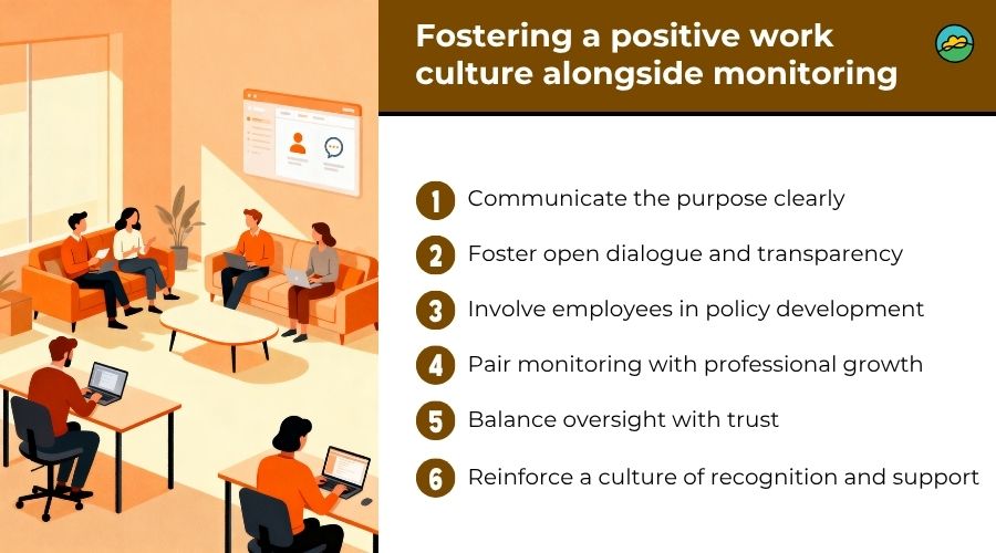Fostering a positive work culture alongside monitoring efforts