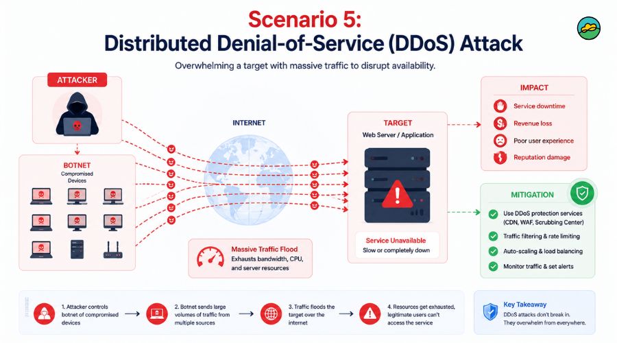 Scenario 5 Distributed Denial-of-Service (DDoS) attack